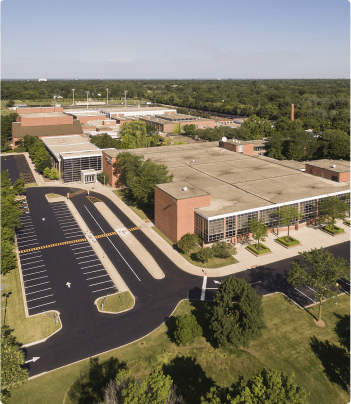 Aerial shot of a school