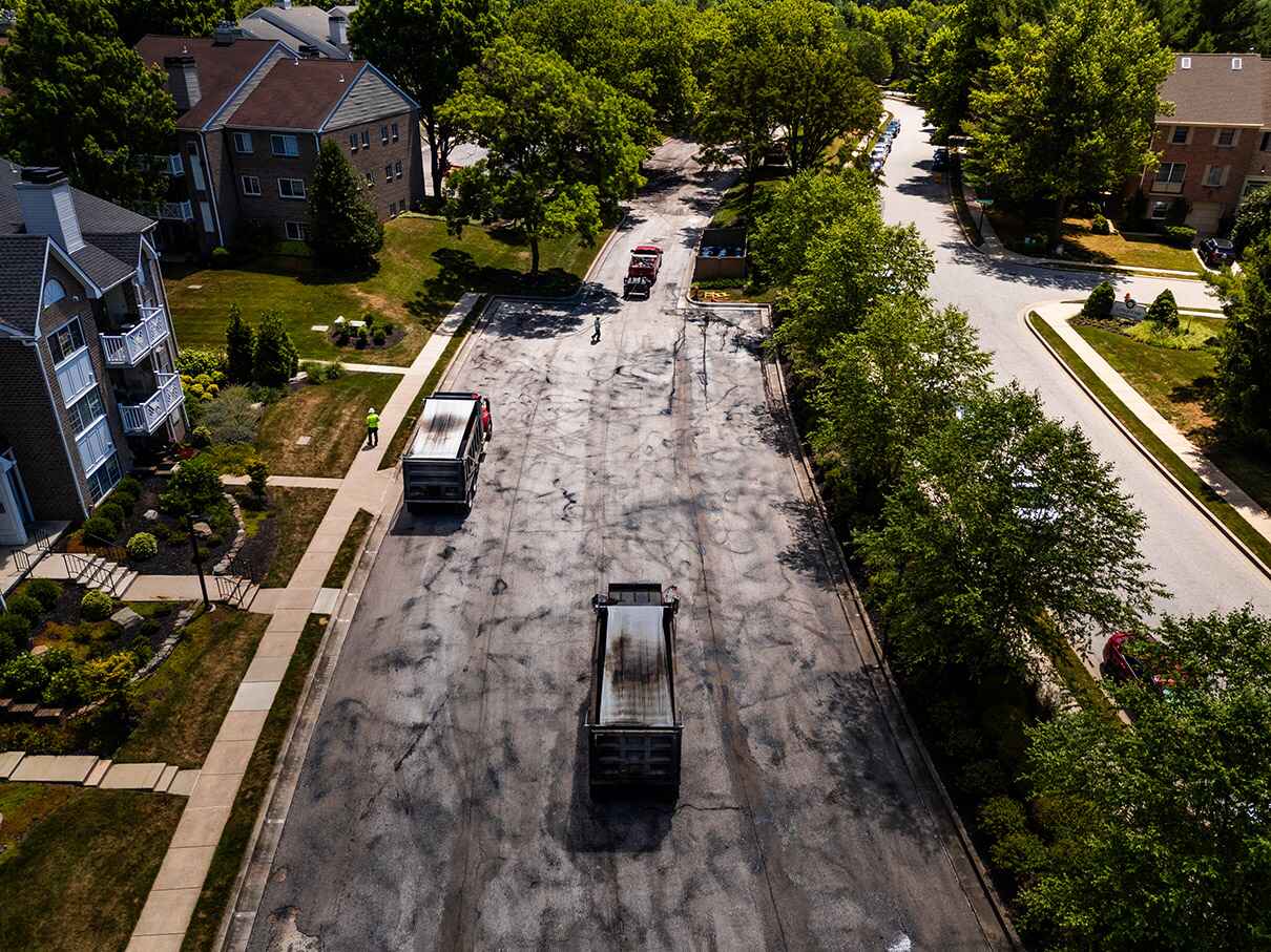 Chamberlain Contractors Aerial view of road