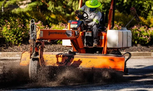 Contractor operating a Sweepmaster 300