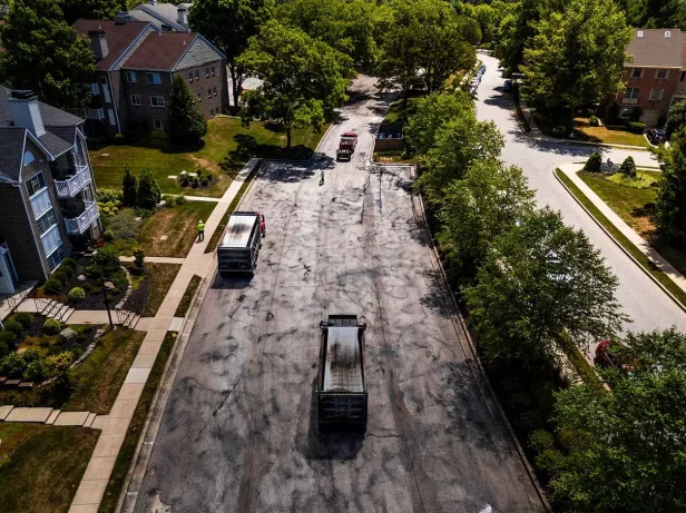 Chamberlain Contractors Aerial view of road